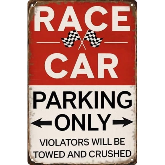 Car Decorations Garage Themed Room Decor Race Car Parking Only Sign Vintage Room Decor For Boys Bedroom Metal Tin Signs Men Garage Cars Wall Decorations 8x12 Inch