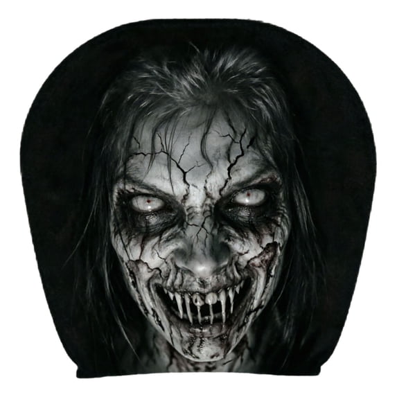 Car Decorations Halloween, Spooky Ghost Face Headrest Covers for Cars, Breathable Polyester Auto Seat Protector, Vehicle Interior Accessories for Halloween Car Decorations