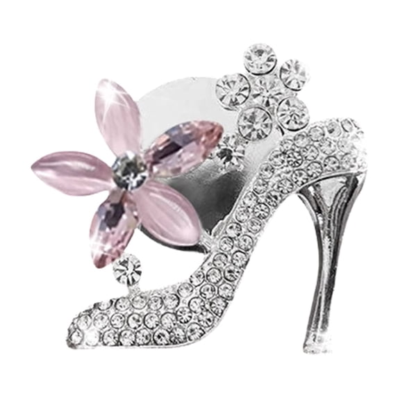 Car Decorations for Women Bling Pink Flower High Heel Scented Clip Vent Gift for Girlfriend Girly Car Interior Accessory