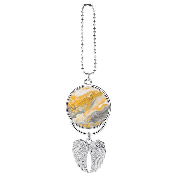 Car Decorative Pendant 1.8in Relieves Visual Fatigue For Hanging From The Window Of A Car Or Living Room Silver-style Gold Marble_4