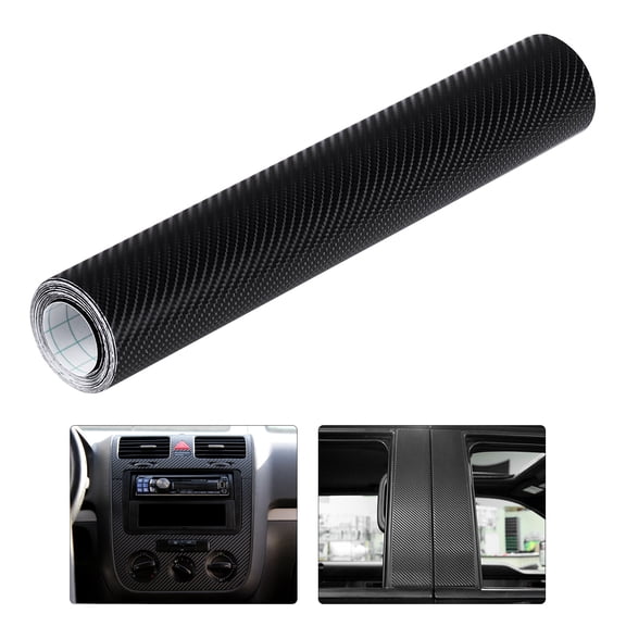 Supvox Black 4D Carbon Fiber Car Wrap Film Roll for Spoiler Bumper Mirror and Interior Use