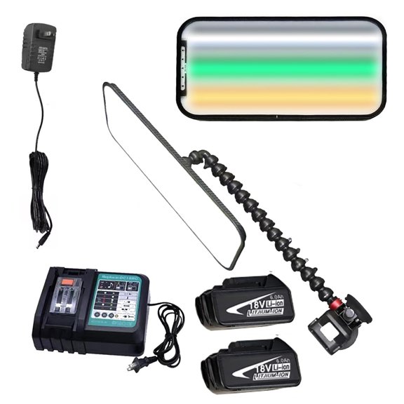 Car Dent PDR Light 12 Light Color Styles Adjustment Paintless Dent Repair Tool Car Dent Light Board With Two 5000 MAh Batteries and A Fast Charging Dock