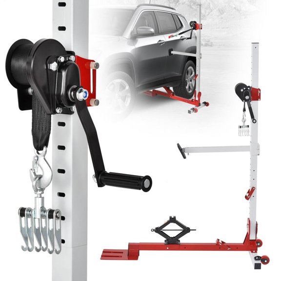 Car Dent Puller Tool Frame Machine Auto Body Repair 120° Adjustable Angle&Hand Winch&Nylon Casters,Dent Repair Puller Car Body Tools for Wheelarches,Doors,Fenders