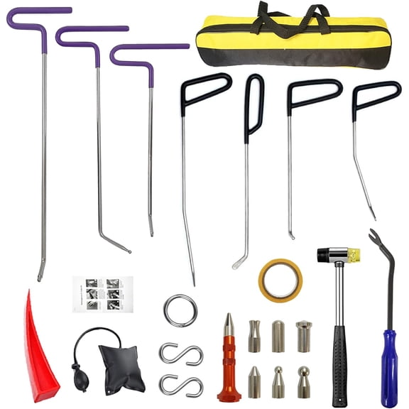 Car Dent Repair Rods, Hard Spring Steel Dent Rods, Dent Repair Tools, Professional Hail Dent Removal Tool for Minor Dents, Door Dings,Hail Damage,Linear Dent and Large Dent