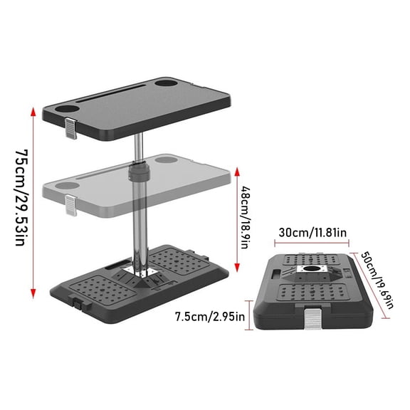 Car Desk for Laptop Portable Vehicle Car Desk, 20in*10in Desktop Height Adjustable Rotatable Car Seat Tray Table for Indoor Outdoor Daily Use