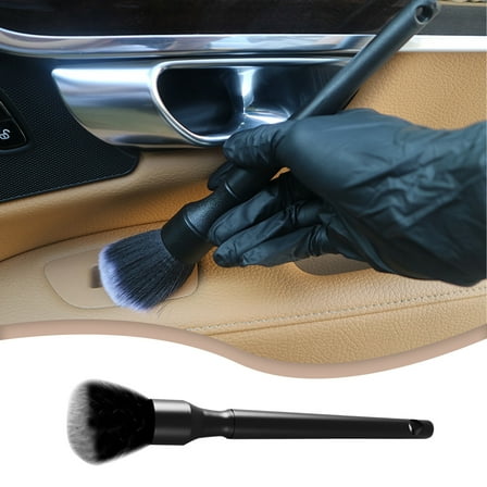 Car Detailing Brush- Soft Boar Hair, Car Wash Brush, Wheel Cleaner Brush, Car Dust Brush, Car Interior Leather Seat and Vent Brush, Car Detailing Kit