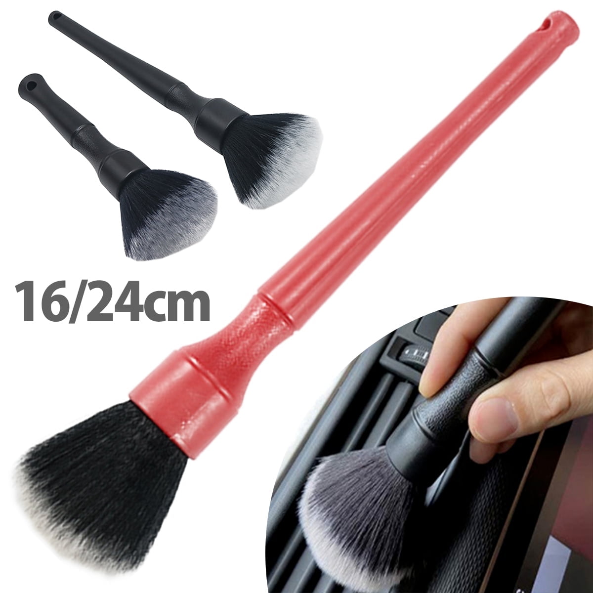 Car Interior Detailing Brush - Soft Microfiber Dust Brush For Vents, Dashboard & Leather