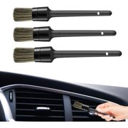 Car Detailing Brushes,3 Different Sizes Car Interior Detailing Kit | Ultra-Soft Cleaning Tool Auto Detail Brushes Kit for Washing Vehicles Interior Exterior Trim Wheel Rim Wke-au