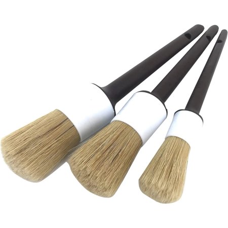 Car Detailing Brushes Set, 3 Pcs Ultra Soft Auto Detail Brushes Car Cleaner Brush Interior and Exterior Cleaning Brushes for Cleaning Wheels, Engine, Dashboard, Emblems