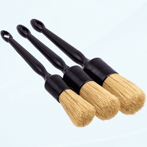 Car Detailing Brushes Set for Cleaning Car Wheel Rim, 3 Pack Automotive Cleaning Brushes Set Wet & Dry Use Scratch Free for Interior Exterior, Leather, Emblem, Wheel, Tire Nut