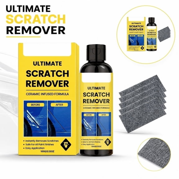 Car Detailing Kit, Car Paint Restorer for Surface Scuff and Scratch Removal, Ceramic Repair Kit for Automotive Clear Coat Scratch Fixing, Car Polishing Kit with 4 Car Microfiber