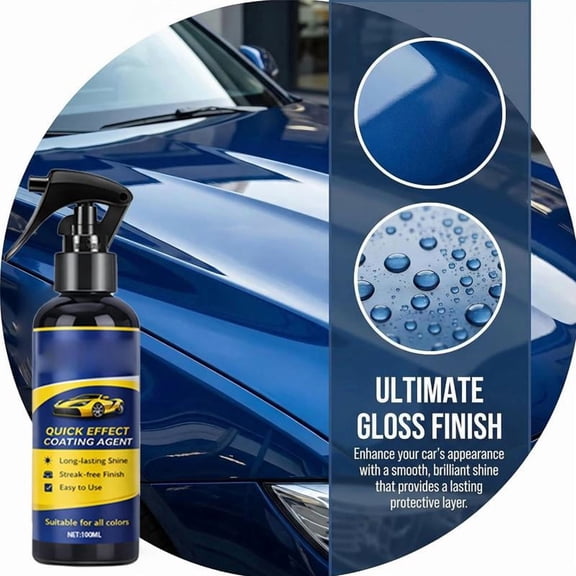 Car Detailing Supplies, Car Coating for Shine & Protection, 100Ml Quick Effect Coating Agent for Car, Ceramic Coating for Cars, Quick Detailer, Streak-Free Water- Car Paint Sealer