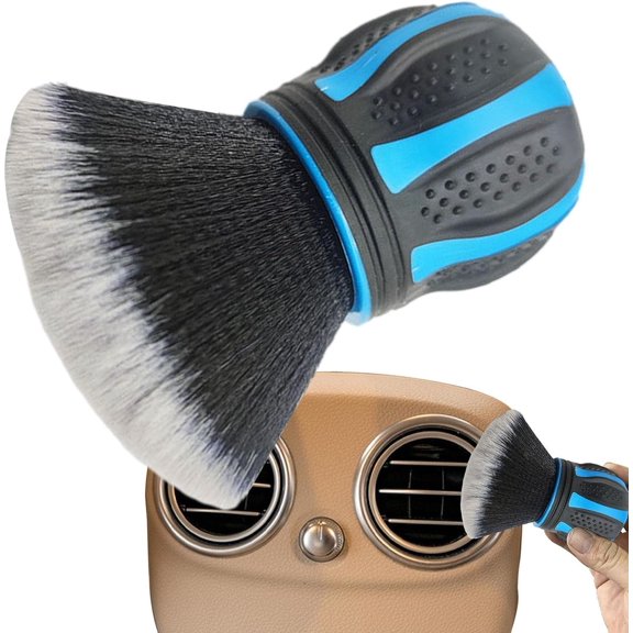 Car Detailing Supplies, Soft Auto Interior Dust Remover, Car Cleaning Brush Dust Collectors, Curved Design Dirt Dust Clean Brushes for Engine Compartment and Dashboard Suyam