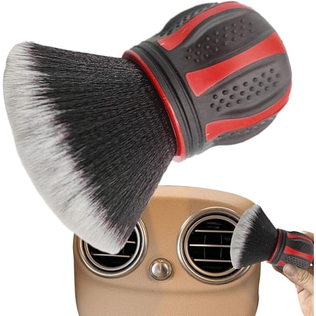 Car Detailing Supplies - Soft Bristles Auto Interior Dust Cleaner | Car Detailing Brush Dusting Tool for Automotive Dashboard, Air Conditioner Vents, Leather, Computer, Scratch