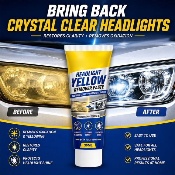 Car Detailing Tools & Kits, Headlights Restoration Kit, Paste, Deep Car Polish, 30Ml Automotive Headlight Clarity Restoring Repair Set with 1 Repair Paste and 1 Polishing Sponge