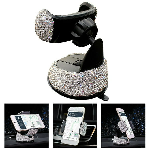 Car Diamond Mobile Phone Stand Stylish Bling Car Phone Holder Stand With Rhinestones Universal Car Phone Holder Diamond Crystal
