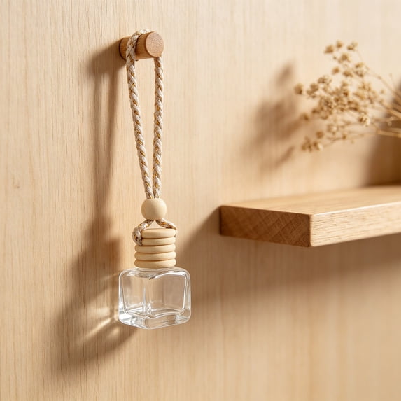 Car Diffuser Bottle,Empty Glass Car Air Freshener Bottle,Hanging Essential Oil Fragrance Pendants Wardrobes Hang Bottle for Perfume Pendants Home Air Freshener Diffusers 5ml
