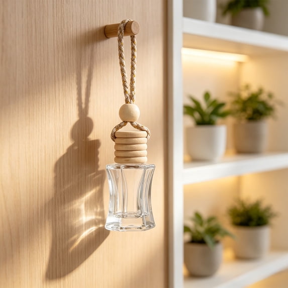 Car Diffuser Bottle,Empty Glass Car Air Freshener Bottle,Hanging Essential Oil Fragrance Pendants Wardrobes Hang Bottle for Perfume Pendants Home Air Freshener Diffusers 10ml