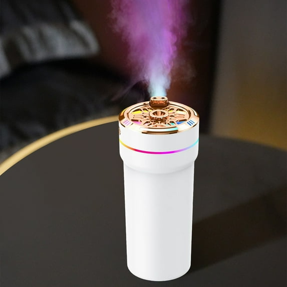 Car Diffuser for Essential Oils, 300Ml Dual Nozzle Battery Powered Humidifier,Smart Car Air Freshener Diffuser with Colorful Lights and Various Spray Modes for Car Office Home