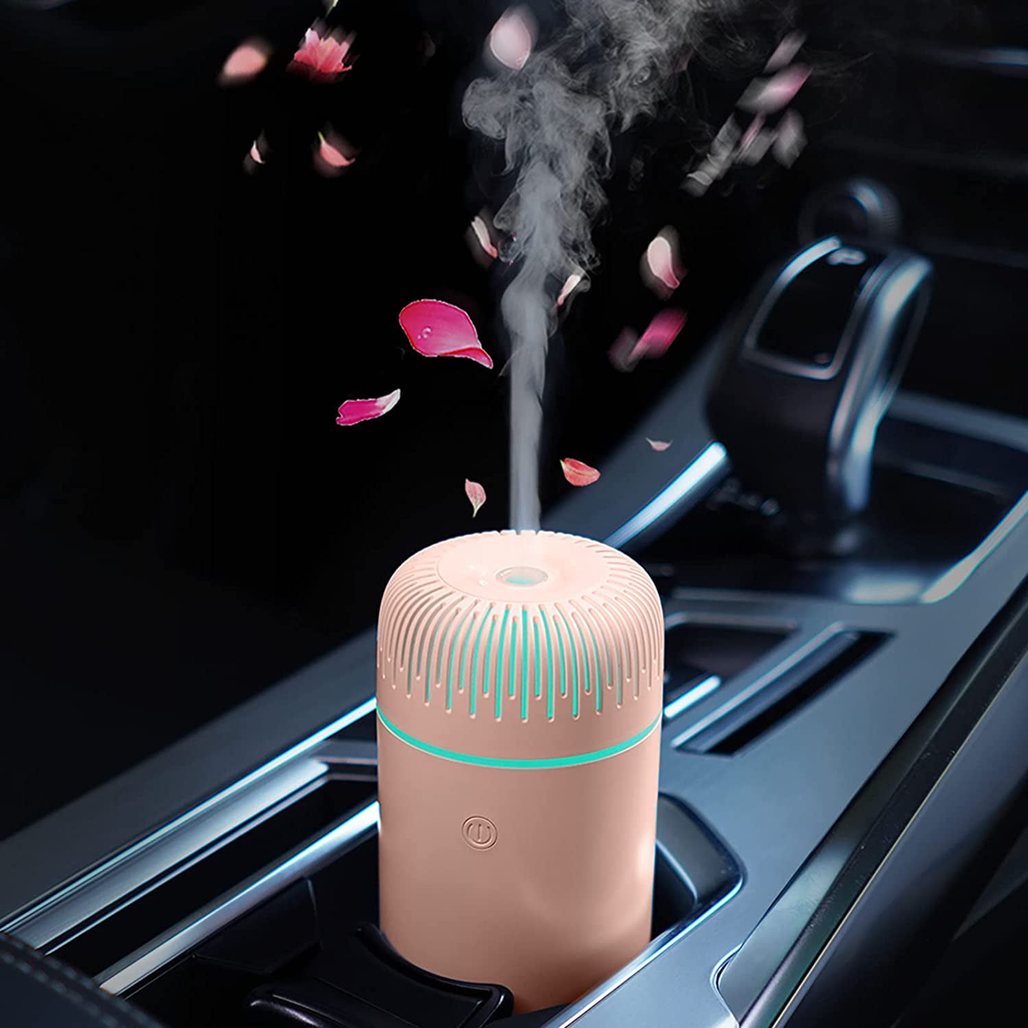 Car Diffuser,USB 100ml Small Essential Oil Humidifier Aromatherapy  Diffusers for Office Room(Pink)