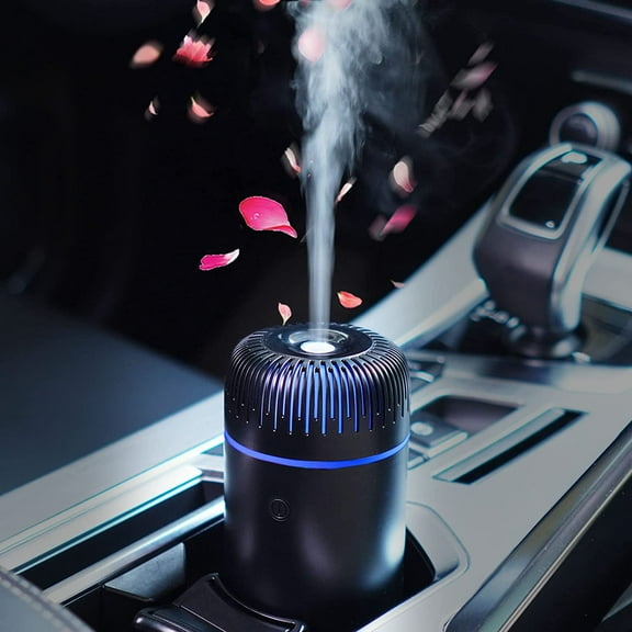 Car Diffuser Humidifier USB Aromatherapy Essential Oil Air Freshener Cool Mist Mini Portable for Home Office Bedroom (Black)