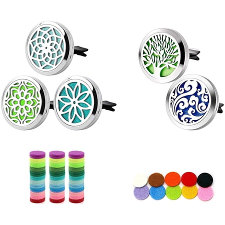 Car Diffuser Vent Clip-3PCS Diffuser Car Vent Clips+2PCS Diffuser Car Vent Clips, 30 pcs Refill Pads+ 36pcs Refill Pads
