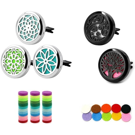 Car Diffuser Vent Clip Set- 5pcs Car Diffuser Vent Clips with 46 Refill Pads