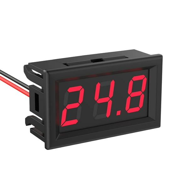 Car Digital Voltage Meter DC 5-120V, Car Audio Gauge LED Display 12V Meter Voltmeter Gauge Meter for Vehicle Truck Motorcycle Boat (red)