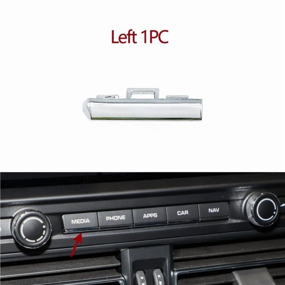 Car Display Screen Center Chrome Button Trim Switch Plating Strip For Porsche Macan 2018 2019 2020 2021