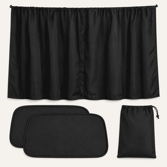 Car Divider Curtain, Automotive Privacy Blackout Divider Curtain for Sleeping & Camping, Removable Vehicle Sunshade Screen Blocks Heat, UV Rays, Universal Car Accessories