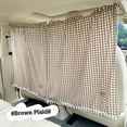 thumbnail image 1 of Car Divider Curtain - Wide Car Privacy Blackout Shades with Storage Bag for Baby Nap, Removable Sedan SUV Van Sunshade Covers Screen for Car Camping Sleeping Accessories（Grid Bear, brown）, 1 of 3