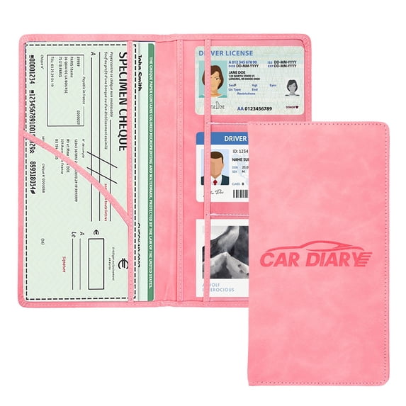 Car Document Holder, Driver License Wallet, Waterproof Scratch-proof Vehicle Registration Organizer for Glove Box Organization, Multi-Function Card Holder for Men and Women