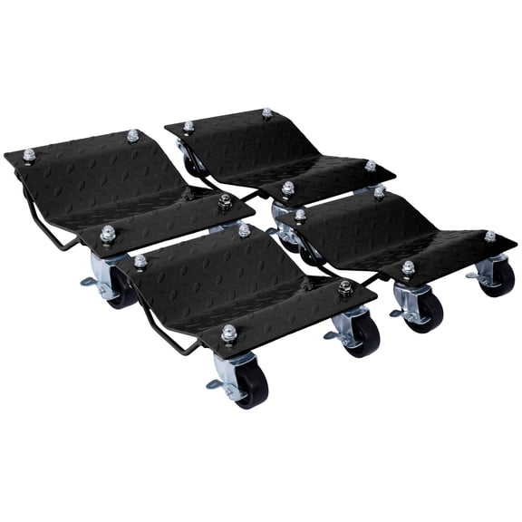 Car Dolly, Heavy Duty Wheel Dolly,4 Tire Wheel Dolly Car Stakes 6000lbs Capacity,Black,