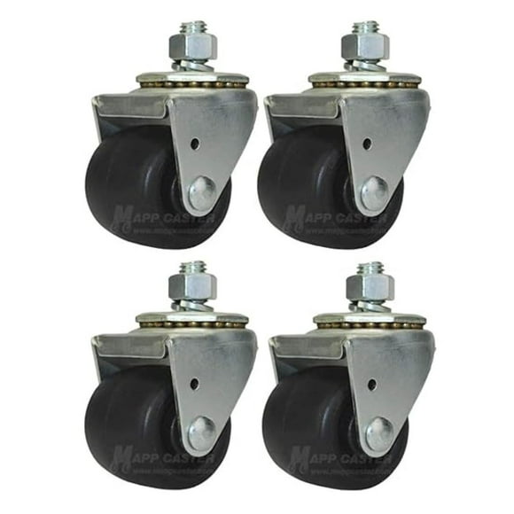 Car Dolly Replacement Casters 4-Pack - 1500 Lbs Capacity - Heavy Duty 1/2" Stem - Non-Marking Wheels - Fits Machine Auto Dolly & More