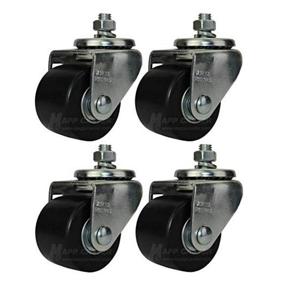 Car Dolly Replacement Casters - Heavy Duty 2500 Lbs Capacity - Set of 4 - 1/2 Inch Stem - Auto Dolly Wheels with Bearings - Non-Marking
