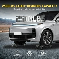 Car Dolly Set of 2-5000LBS Capacity Heavy Duty Wheel Dollies for Moving Cars, 3.5" Steel Casters, Anti-Slip Rails, Alloy Steel (24x15in)