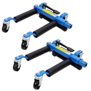 Car Dolly Set of 2 - Wheel Dolly Car Skates with Hydraulic Tire Jack and Foot Pedal Lift for Vehicle Positioning 1,500lbs, Blue