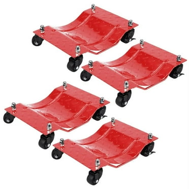 Car Dolly Set of 4, 6000LBS Capacity Wheel Dolly Car Tire Stake with Brakes, Heavy Duty Vehicle Dolly