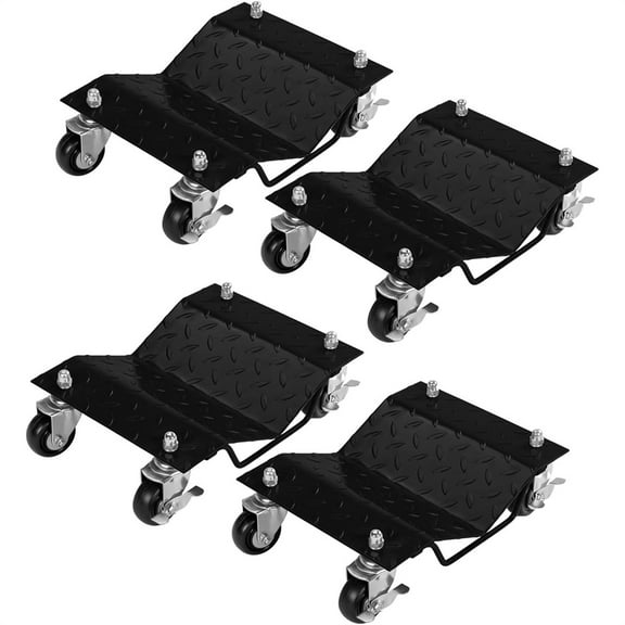 Car Dolly , Wheel Dolly, Heavy Duty Vehicle Dolly Upgraded, Steel Tire Skates with Brakes