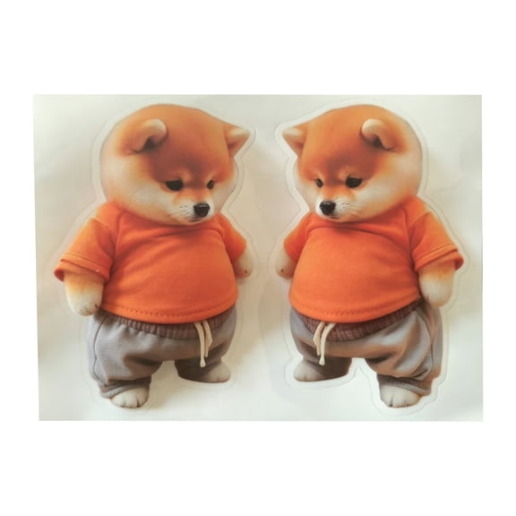 Car Door Anti-Collision Sticker, Ultra Soft Silicone Cute Chubby Shiba Inu Corgi Design, 2 Pack Protector Decals, For Auto Door Edge Bumper Scratch Prevention Decor Use