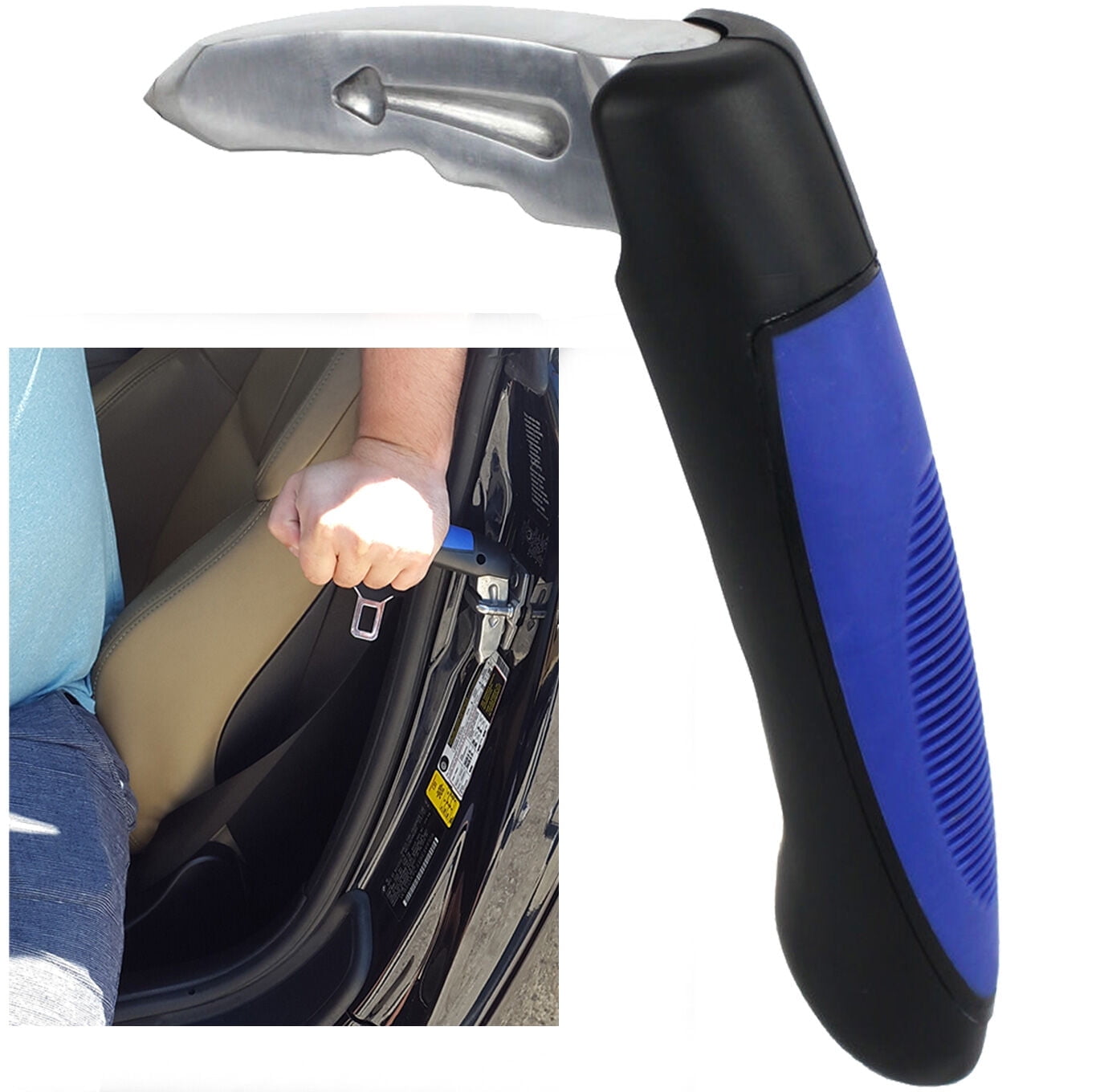 Car Door Automotive Handle Standing Aid Cane \u0026 Window Breaker - Safety Assist For Elderly, Handicap Support, Mobility Transfer \u0026 Vehicle Exit