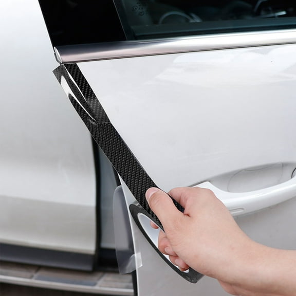 Car Door Edge Anti-Scratch Strip,Carbon Fiber Pattern 3M Adhesive Paint Protector Trim,Thickened Anti-Collision Flexible Cuttable No Residue Easy Install Universal Auto Body Guard Molding