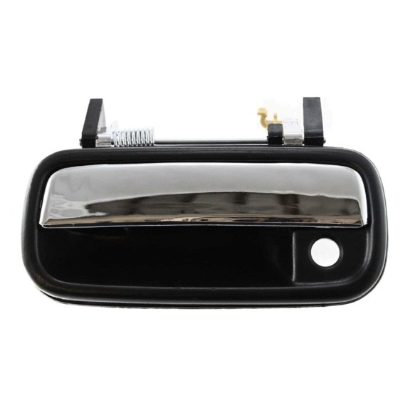Car Door Handle Exterior Front Left Black with Chrome Lever