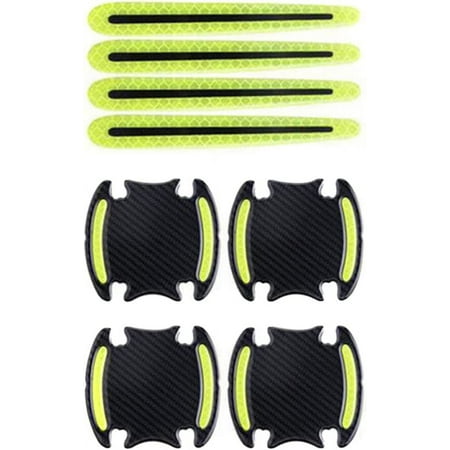 Car Door Handle Reflective Stickers, 8 Pcs High Visibility Car Door Handle Protector Sticker Epoxy Car Door Bowl Reflective Stickers Suitable for Cars, Trucks, Suvs Door Bowl Sticker
