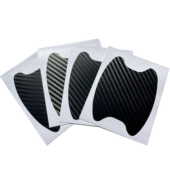 Car Door Handle Scratch Protector | Carbon Fiber Paint Protection Film | Black Car Door Handle Cover | Automotive Exterior Accessories for Daily Use