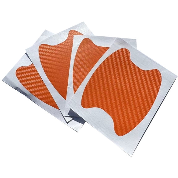 Car Door Handle Scratch Protector | Orange Carbon Fiber Car Accessories | Paint Protection Film for Automotive Exterior Accessories | 4 Pack for Car