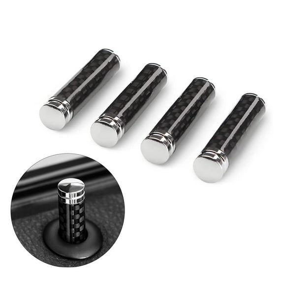 Car Door Lock Knobs, 4Pcs Universal Door Lock Pin Cover Carbon Fiber Door Lock Switches Trucks Interior Accessories for Vehicles Car Accessories