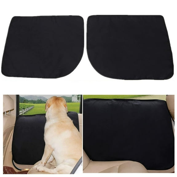 Car Door Protector for Dogs,Thick Anti Pet Scratching Waterproof Vehicle Door Covers Guard Truck Interior Panel Safe,Car Accessories Dog Back Seat Protector,Car Universal 600D Oxford Fabric Black