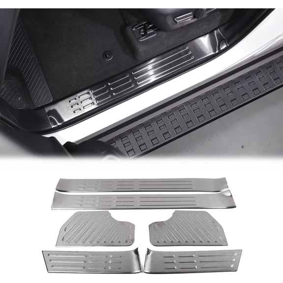 Car Door Sill Protector Compatible with Toyota Land Cruiser Prado 2024 2025 2026, Anti-Scratch Car Door Entry Guard Sills Protector Trim Accessories, 6Pcs (Black)