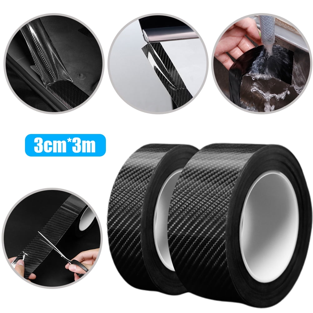 Car Door Sill Protector Strips Car Kick Plates Carbon Fiber Door Sill Self Adhesive 5D Carbon